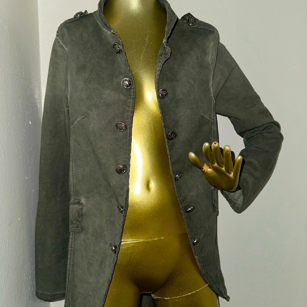 Nuny ROMA Olive Green Super Stretch Small Jacket Blazer Coat - Picture 2 of 13